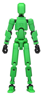 Craftgami DIY Dummy-13 Action Figure Robot | Fully Articulated Action Figure Toy | 3D Printed (5.4inches) (Green-Black)