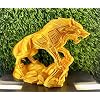 Decorative Wolf Statue Showpiece, Gold Silk Finish, 14 cm, Desk and Table Top Figurine for Home, Living Room