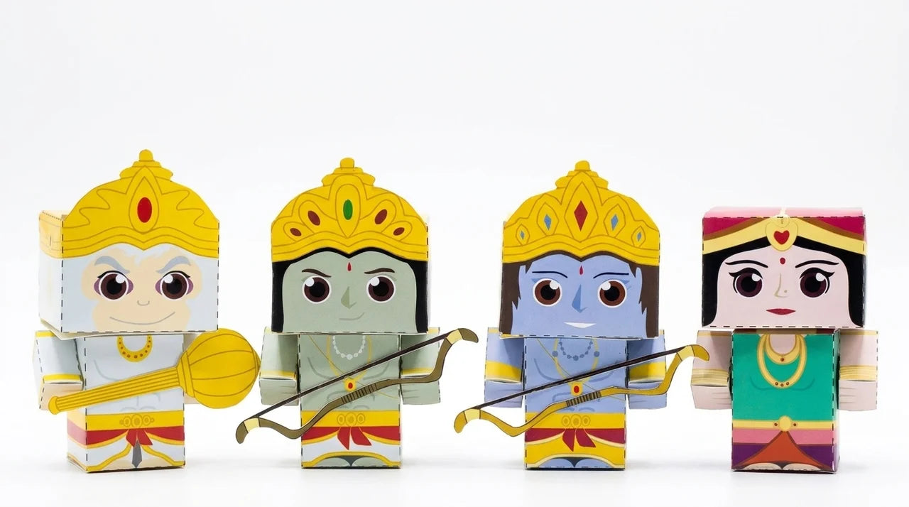 Craftgami Papertoys DIY Sheets – Ramayana Collection (Ram, Sita, Hanuman &amp; Laxman)
