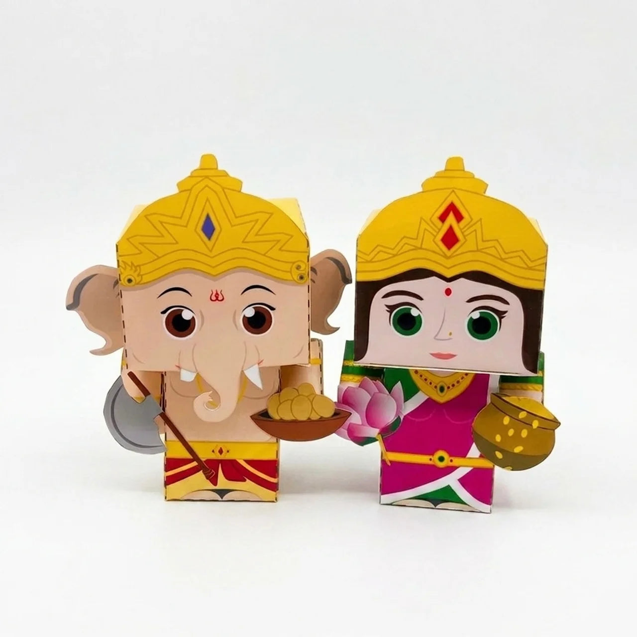 Craftgami Papertoys DIY Sheets – Ganesha &amp; Laxmi Papertoy