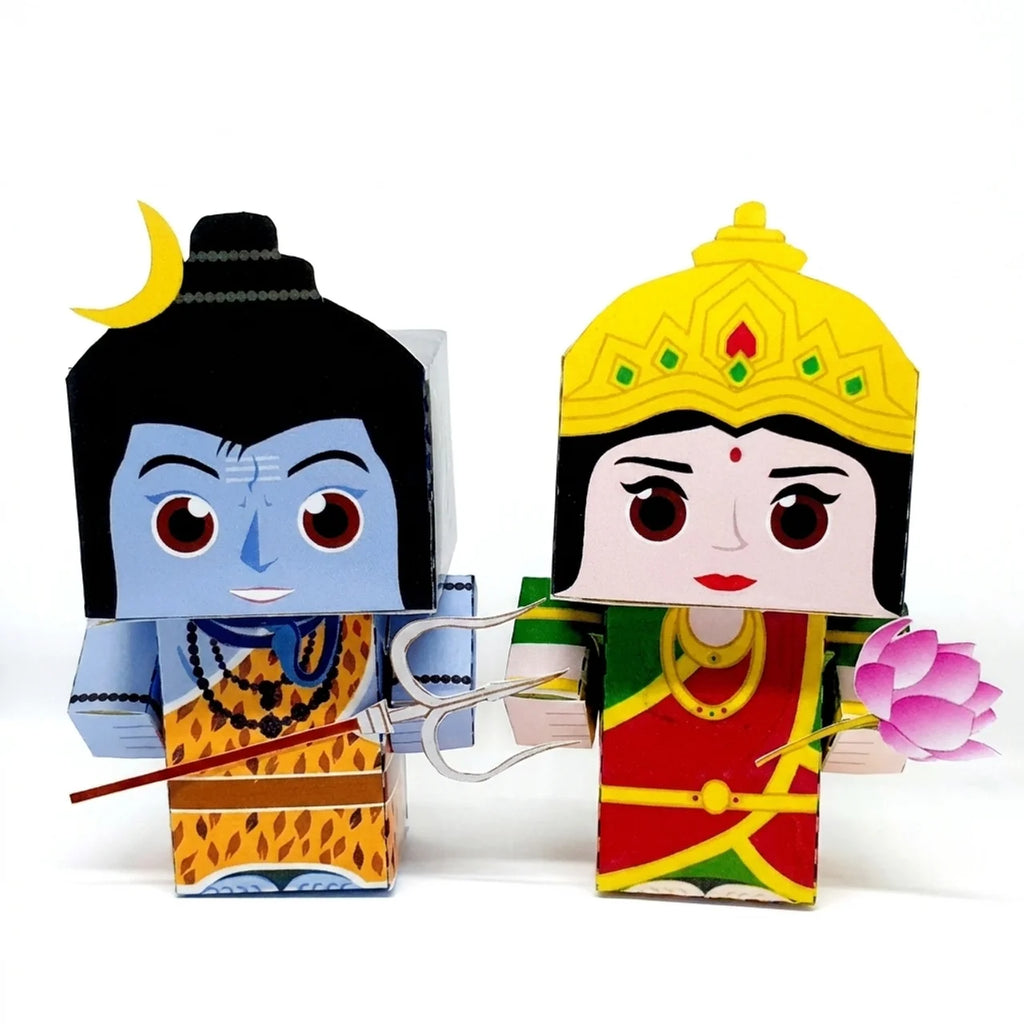 Craftgami Papertoys DIY Sheets – Shiva &amp; Parvati Papertoy