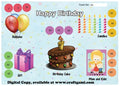Digital Tambola Tickets - Birthday Theme (Set E) Tickets No 81 to 100 - PDF File download
