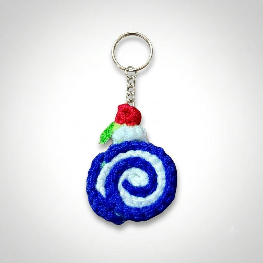 Crochet Keychain - Swiss Roll - 1 Keychain (Random Color)