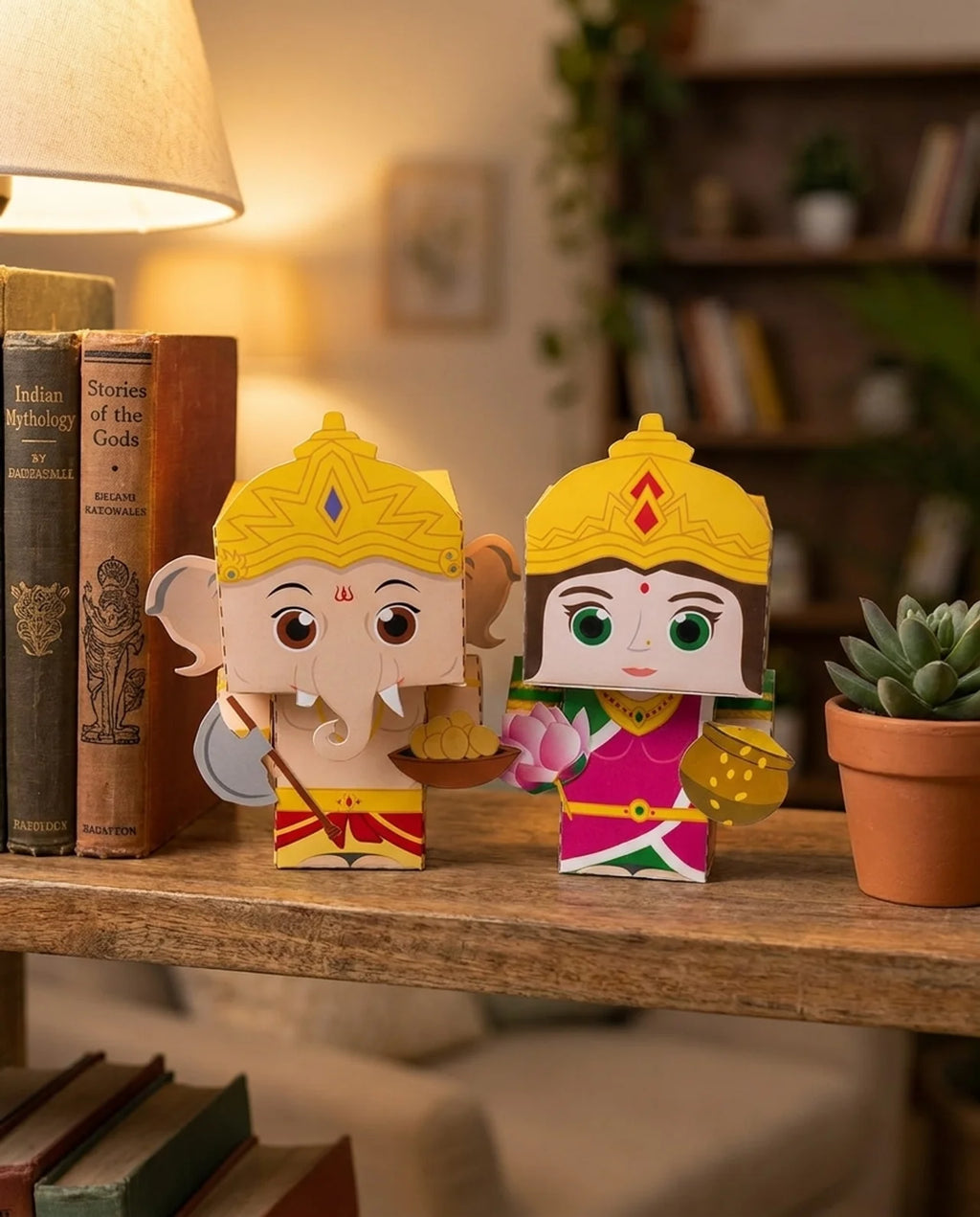 Craftgami Papertoys DIY Sheets – Ganesha &amp; Laxmi Papertoy