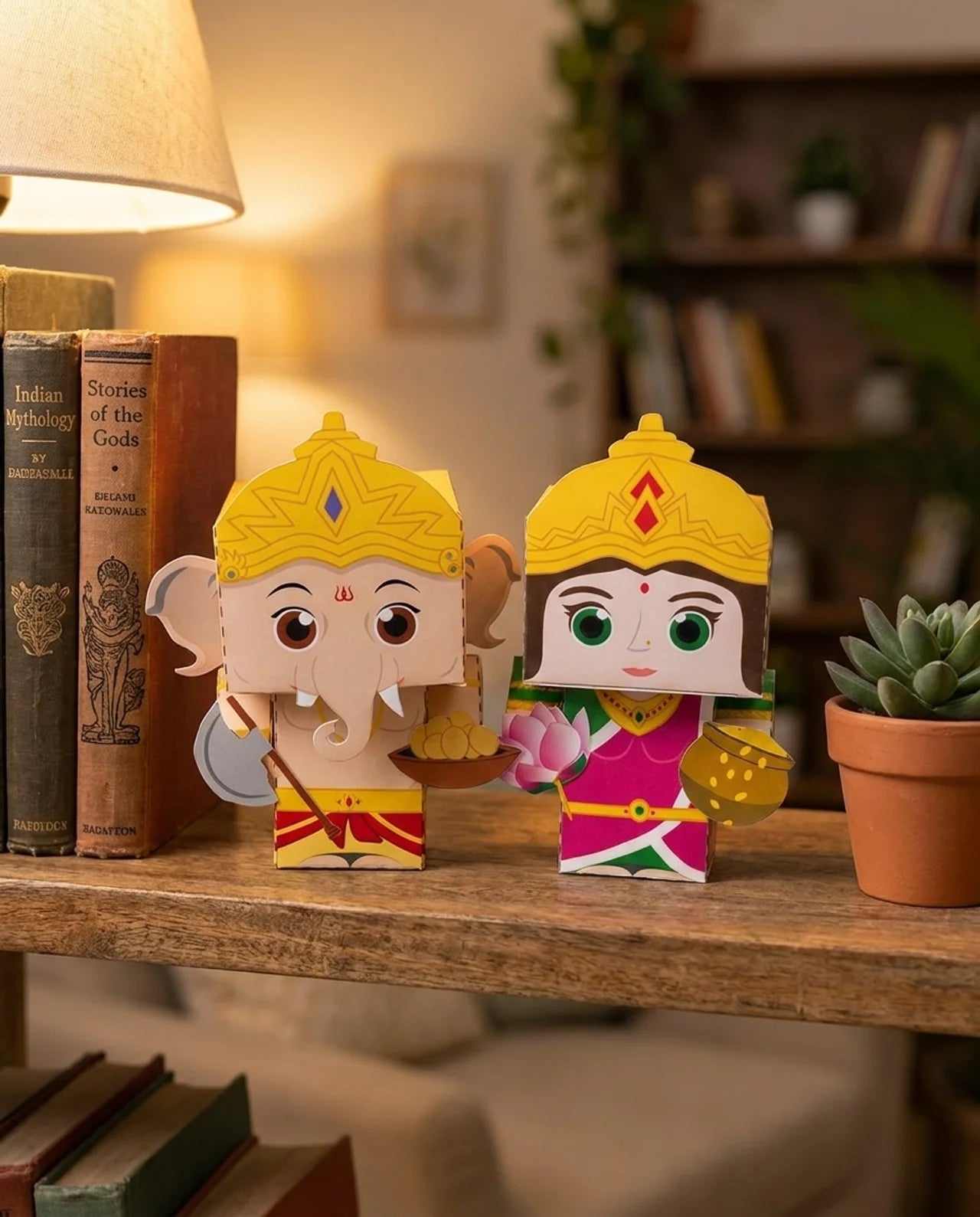 Craftgami Papertoys DIY Sheets – Ganesha &amp; Laxmi Papertoy