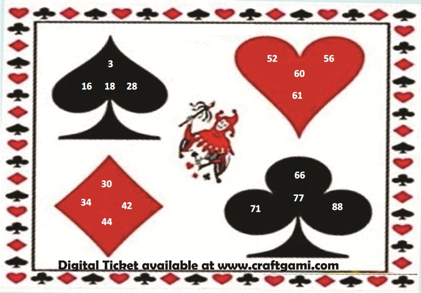 Digital Tambola Tickets - Casino Theme (Set A) Tickets No 1 to 20 - PDF File download