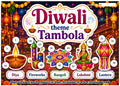 Digital Tambola Tickets - Diwali Theme - Design#5 (Set C) Tickets No 41 to 60 - PDF File download