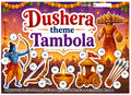 Digital Tambola Tickets - Dushera Theme - Design#1 (Set C) Tickets No 41 to 60 - PDF File download