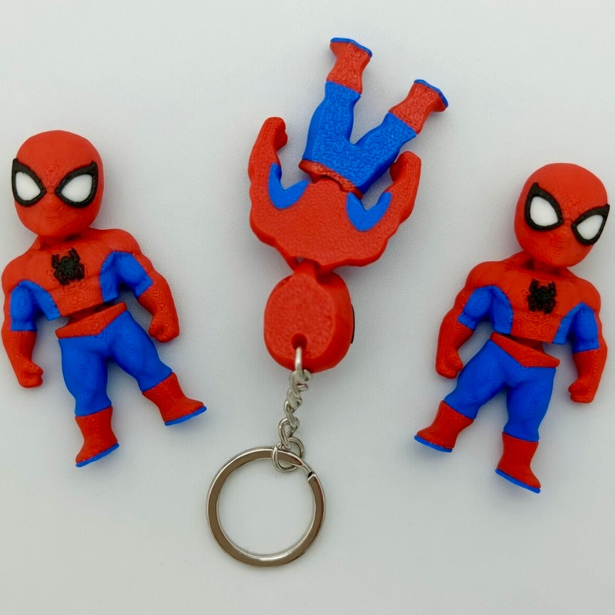 Flexi Spiderman Keychain – 3D Printed Articulated Superhero Keychain (1 Piece)