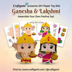 Craftgami Papertoys DIY Sheets – Ganesha &amp; Laxmi Papertoy