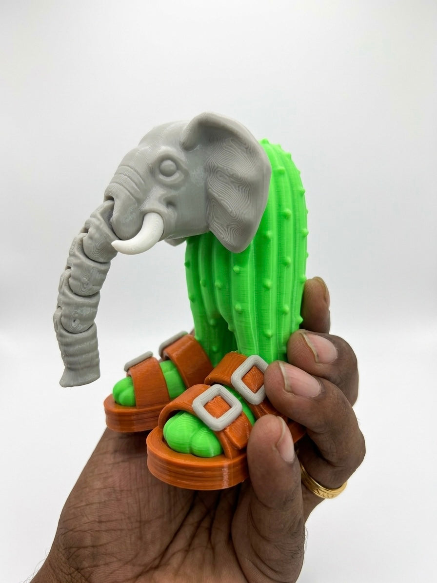 Lirili Larila – Italian Brainrot Articulated 3D-Printed Toy (Poseable Trunk & Removable Sandals)