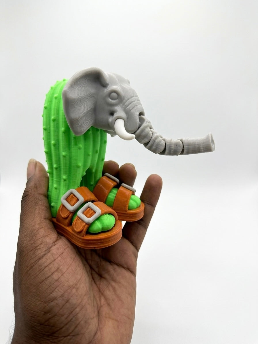 Lirili Larila – Italian Brainrot Articulated 3D-Printed Toy (Poseable Trunk & Removable Sandals)