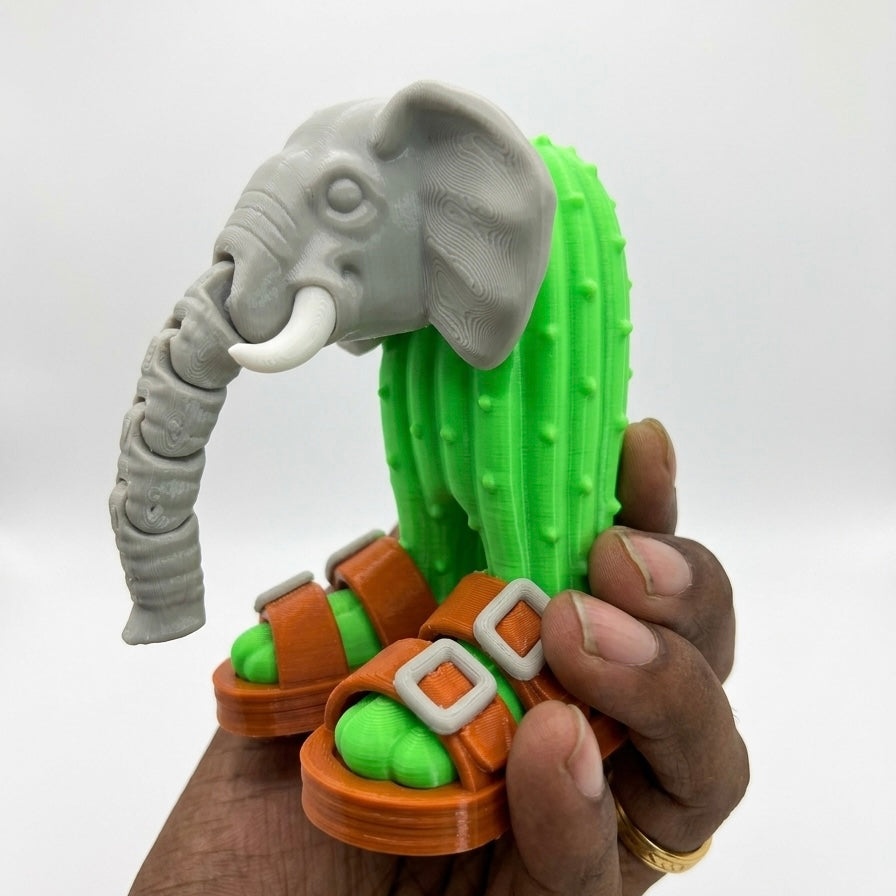Lirili Larila – Italian Brainrot Articulated 3D-Printed Toy (Poseable Trunk & Removable Sandals)