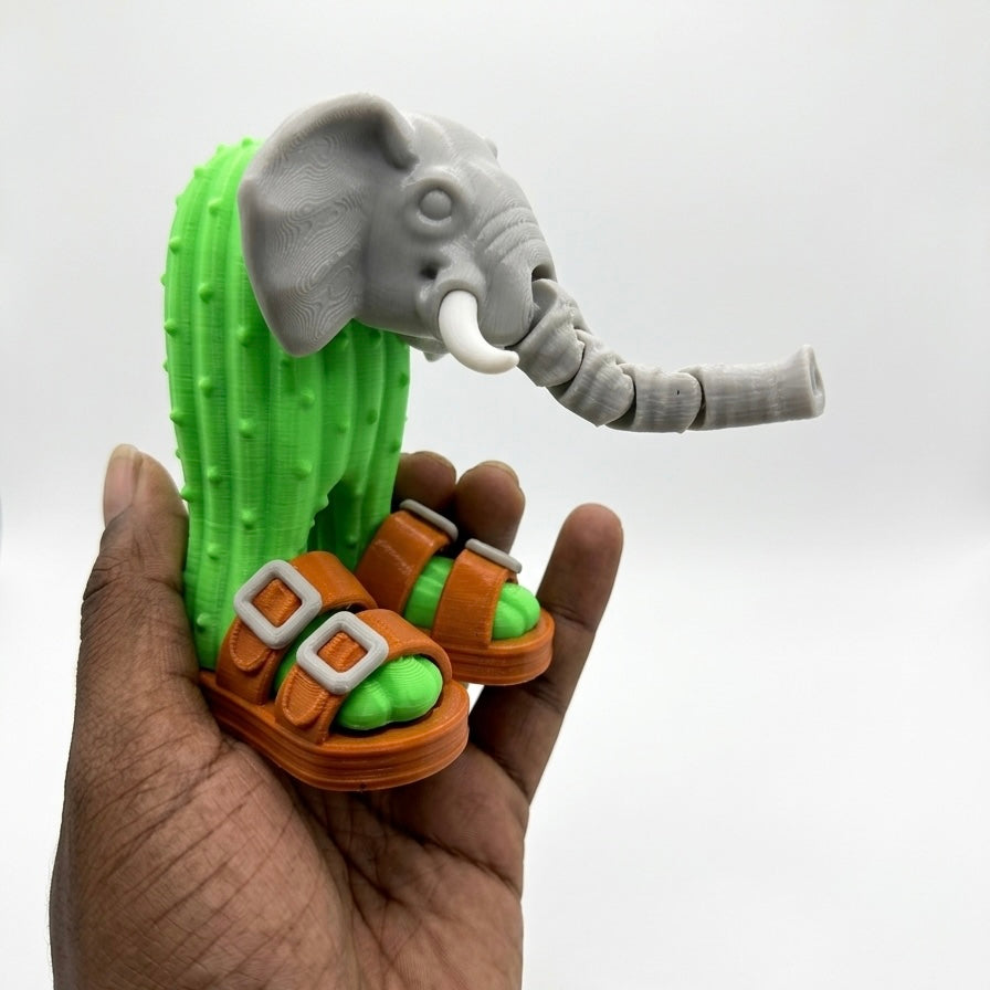 Lirili Larila – Italian Brainrot Articulated 3D-Printed Toy (Poseable Trunk & Removable Sandals)