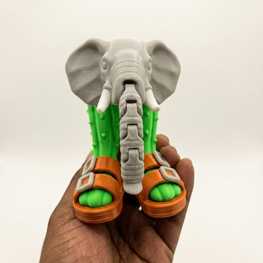 Lirili Larila – Italian Brainrot Articulated 3D-Printed Toy (Poseable Trunk & Removable Sandals)