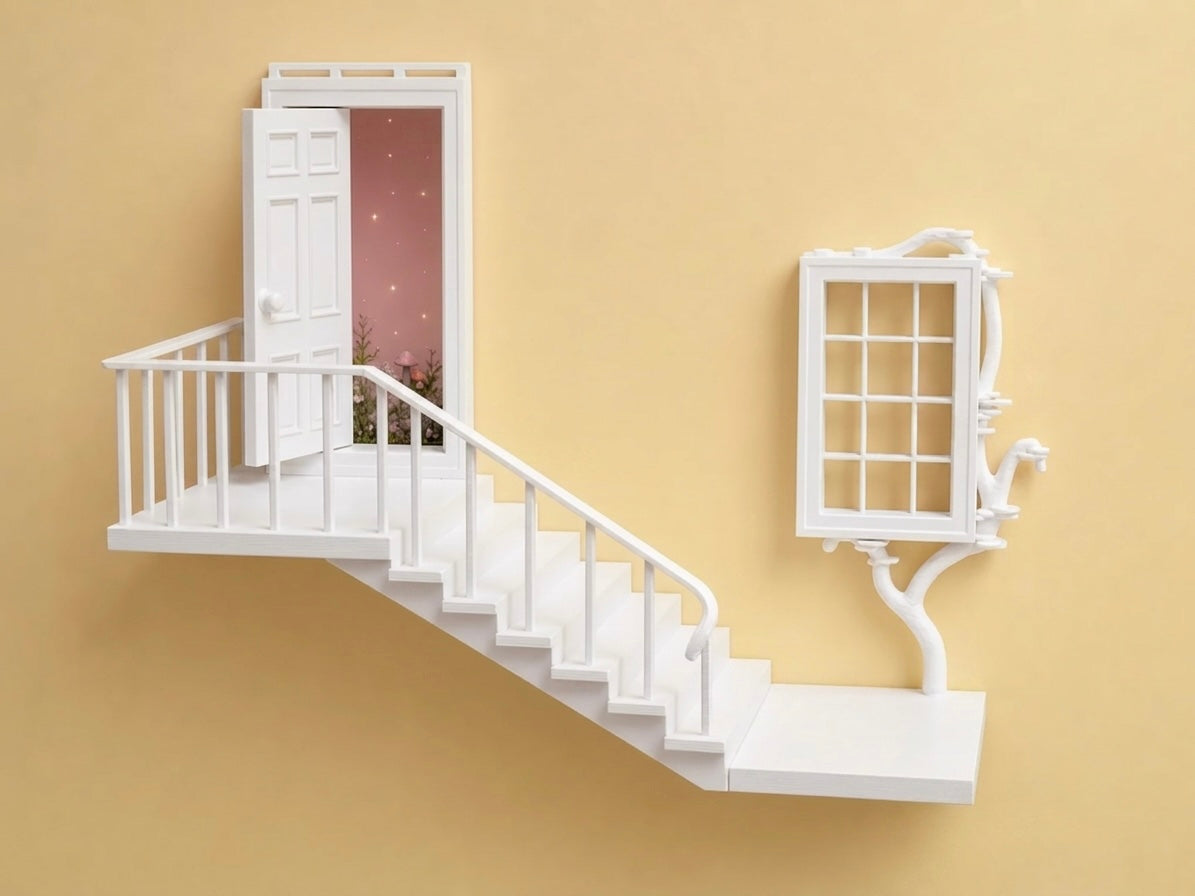 Whimsical Fairy Staircase 3D Printed Wall Art