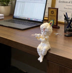Krishna Playing Flute - 3D Printed Sitting Figurine (Ready to Paint) (White - Unpainted)