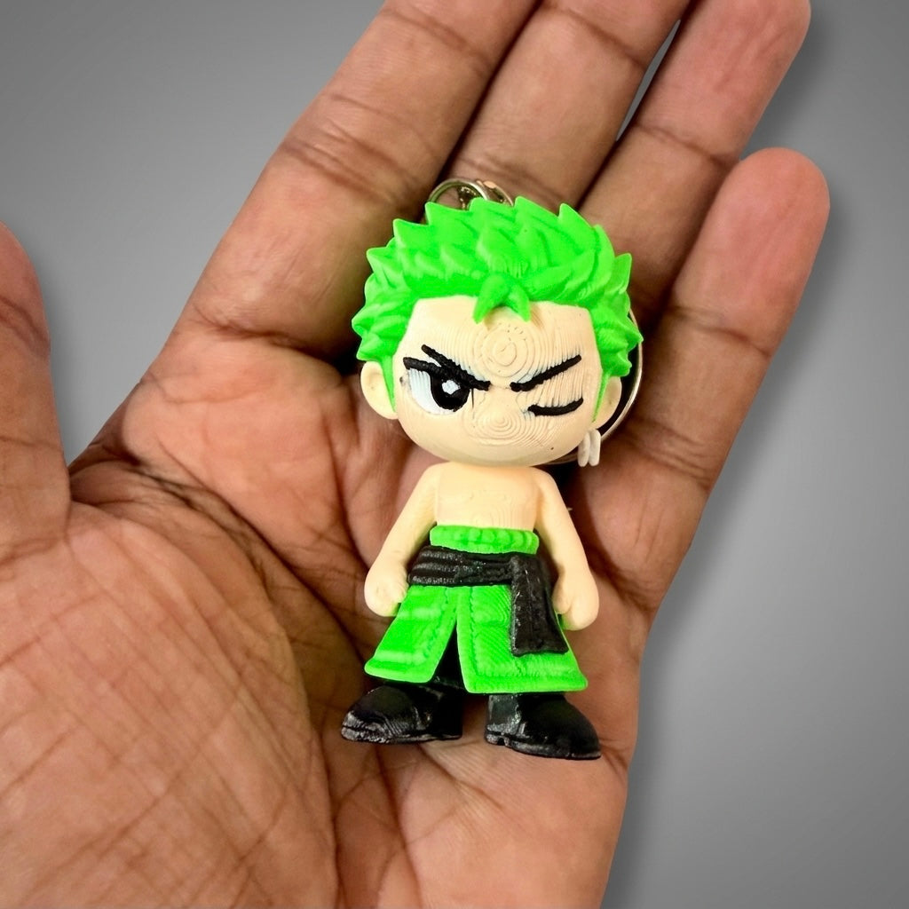 Roronoa Zoro Flexi Keychain – 3D Printed Articulated One Piece Figure