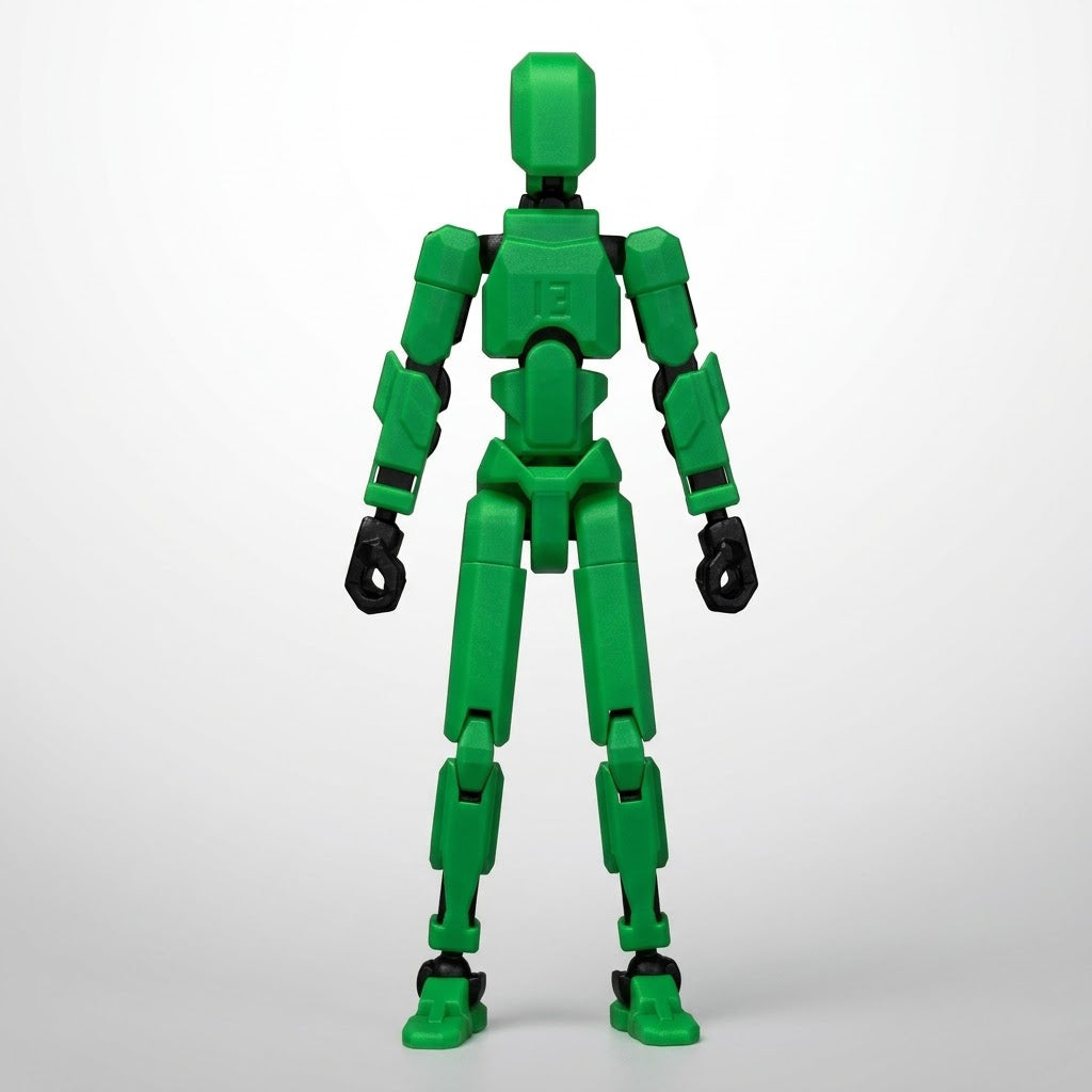 Craftgami DIY Dummy-13 Action Figure Robot | Fully Articulated Action Figure Toy | 3D Printed (5.4inches) (Green-Black)