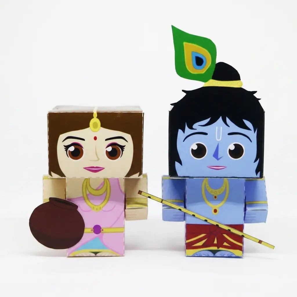 Craftgami Papertoys DIY Sheets – Krishna &amp; Radha Papertoy