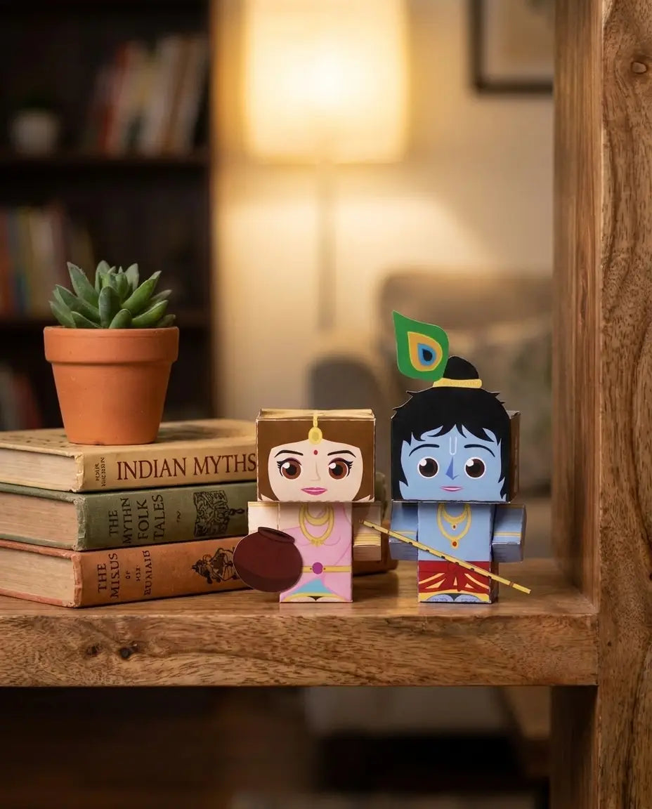 Craftgami Papertoys DIY Sheets – Krishna &amp; Radha Papertoy