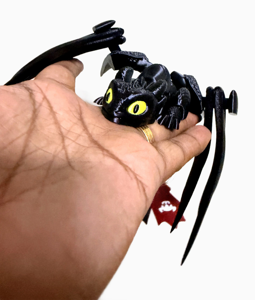 Toothless Articulated Dragon – 3D Printed Night Fury Fidget Figure