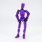 Craftgami DIY Dummy-13 Action Figure Robot | Fully Articulated Action Figure Toy | 3D Printed (5.4inches) (Purple)