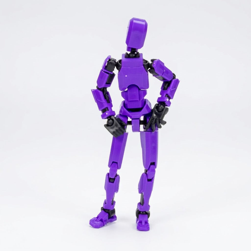 Craftgami DIY Dummy-13 Action Figure Robot | Fully Articulated Action Figure Toy | 3D Printed (5.4inches) (Purple)