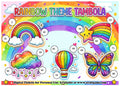 Digital Tambola Tickets - Rainbow Theme - Design#1 (Set A) Tickets No 1 to 20 - PDF File download