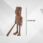 Tung Tung Tung Sahur Action Figure | 6-Inch Meme Toy | Italian Brainrot Collectible | 3D Printed Articulated Model with Bat | Funny Viral Figurine Gift | Brown (Pack of 1)