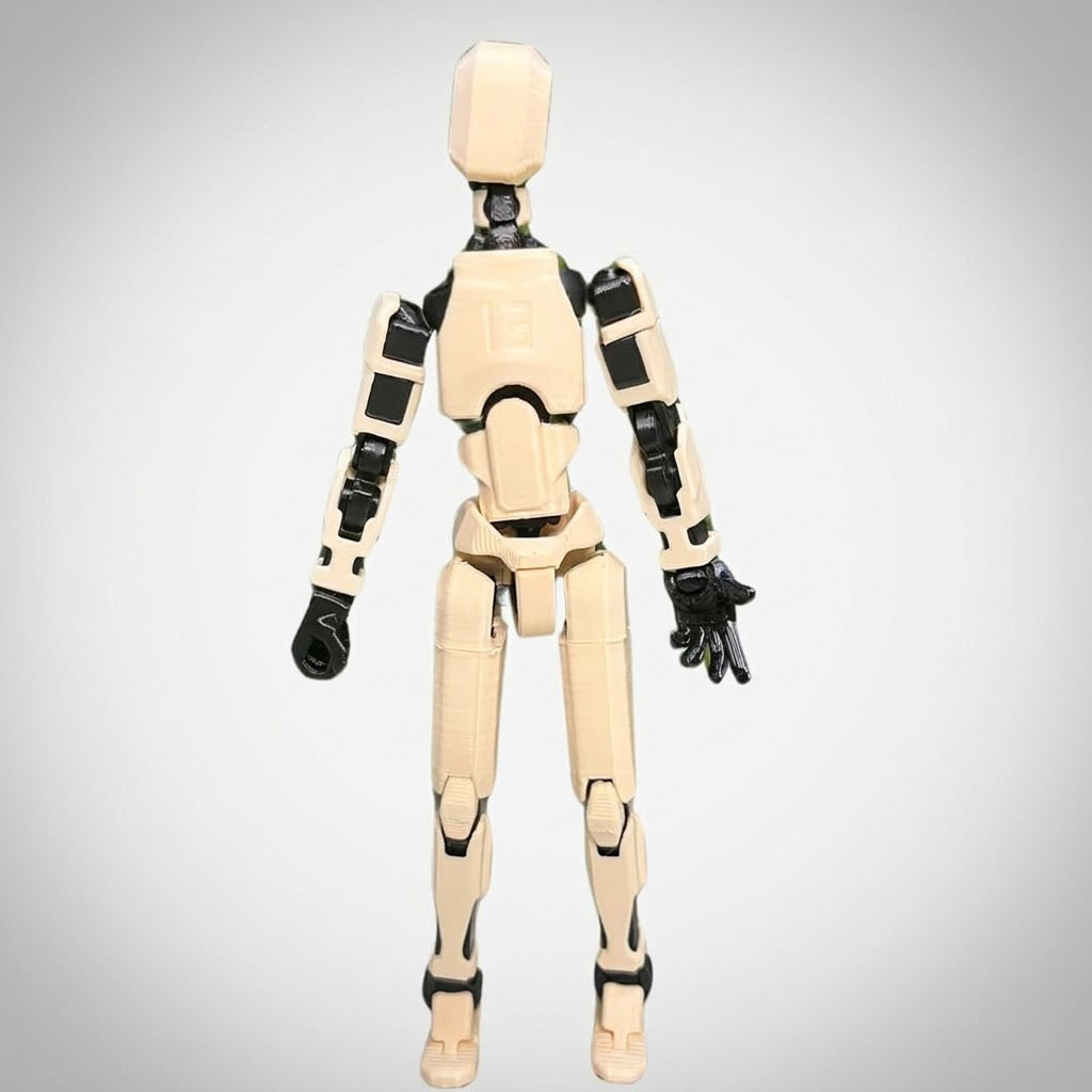 Craftgami DIY Dummy-13 Action Figure Robot | Fully Articulated Action Figure Toy | 3D Printed (5.4inches) (Skin Color with Black)