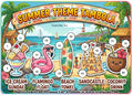 Digital Tambola Tickets - Summer Theme - Design#2 (Set D) Tickets No 61 to 80 - PDF File download