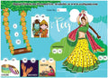 Digital Tambola Tickets - Teej Theme - Design#2 (Set C) Tickets No 41 to 60 - PDF File download