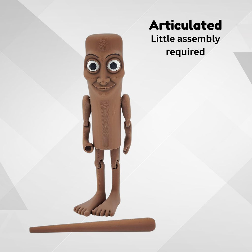 Tung Tung Tung Sahur Action Figure | 6-Inch Meme Toy | Italian Brainrot Collectible | 3D Printed Articulated Model with Bat | Funny Viral Figurine Gift | Brown (Pack of 1)