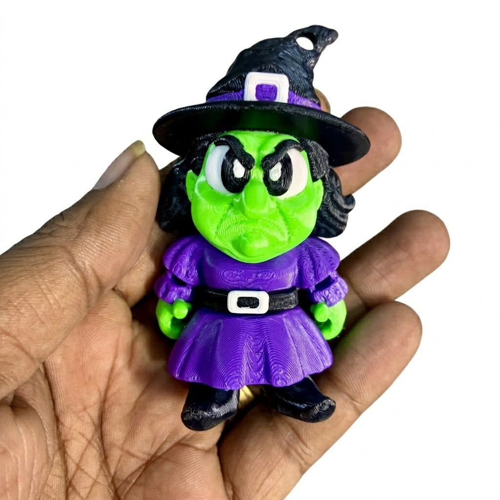 Angry Witch Keychain (3d printed, Articulated) – 1 pc