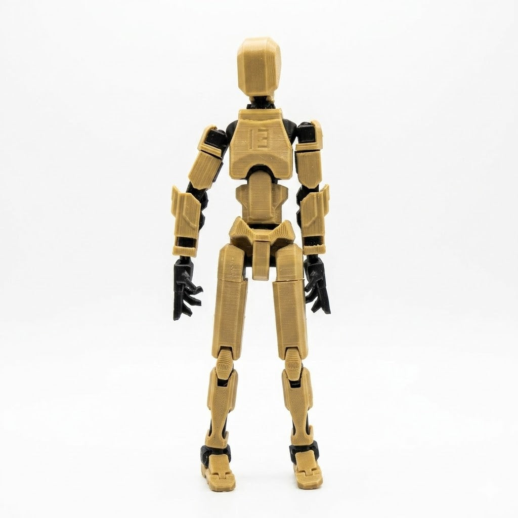Craftgami DIY Dummy-13 Action Figure Robot | Fully Articulated Action Figure Toy | 3D Printed (5.4inches) (Brown-Black)