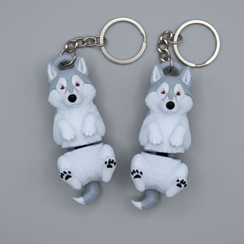 Articulated Husky keychain (pack of 2)