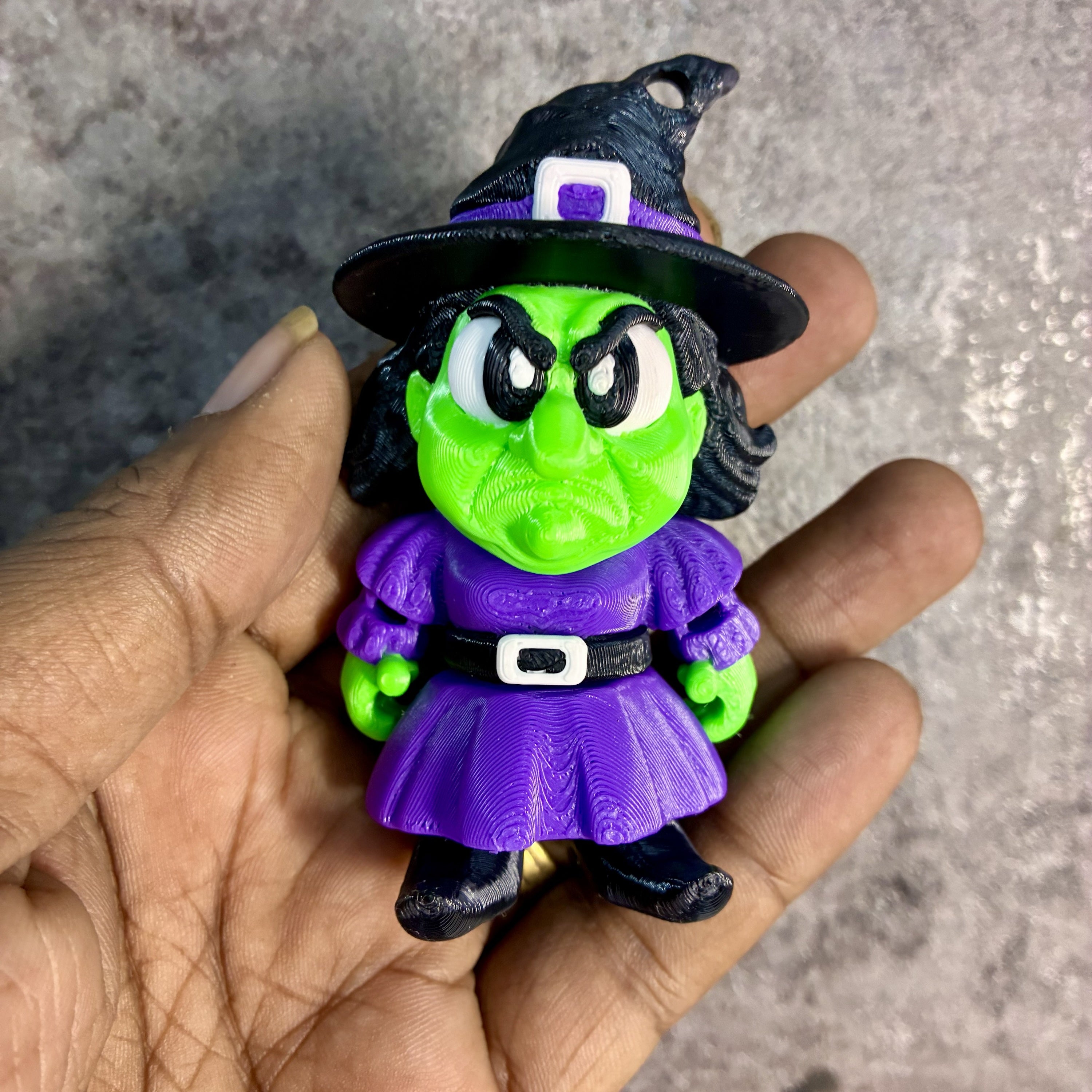 Angry Witch Keychain (3d printed, Articulated) – 1 pc