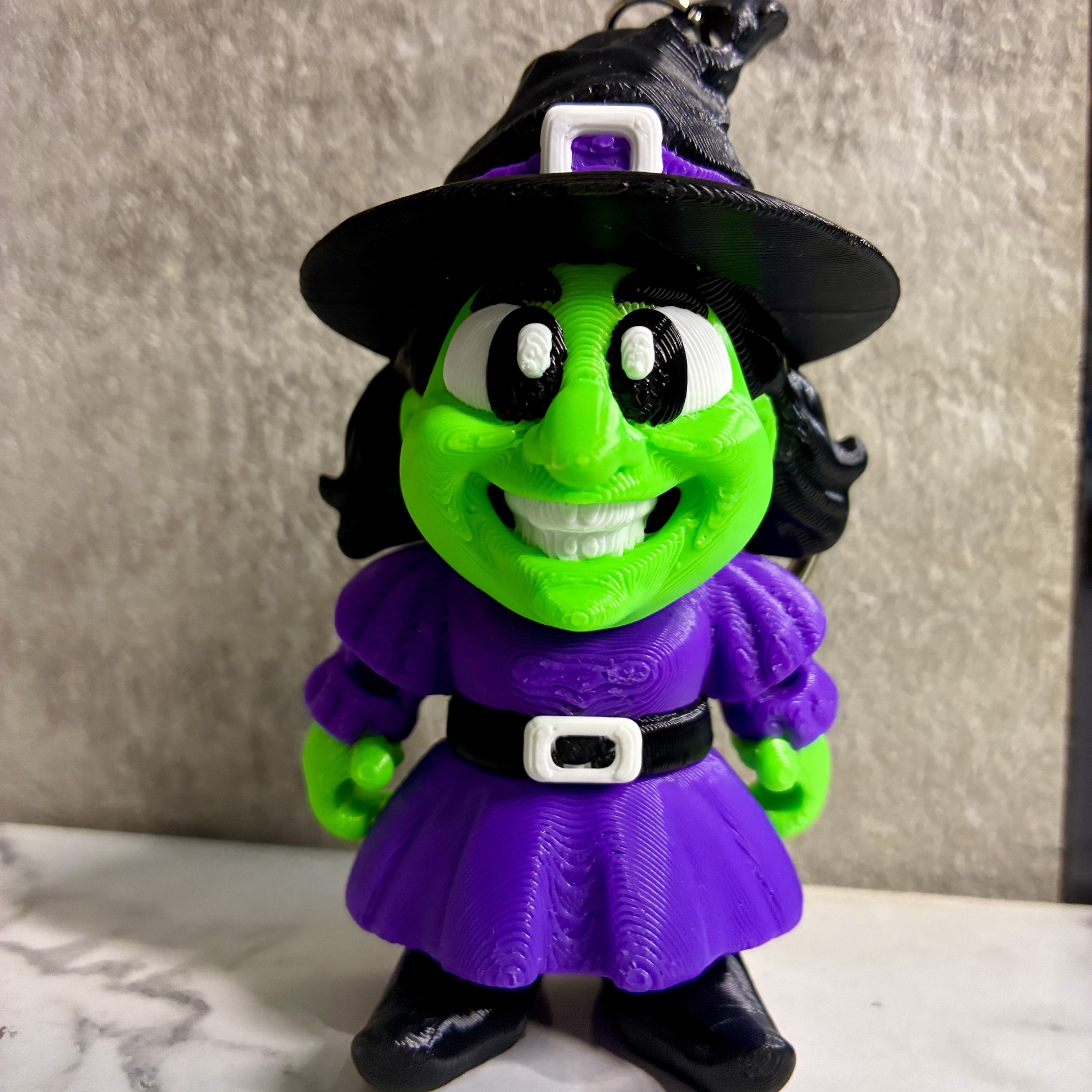Happy Witch Keychain (3d Printed, Articulated) – 2 pc