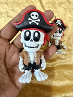 Articulated Cute Pirate Skeleton Keychain (pack of 2)