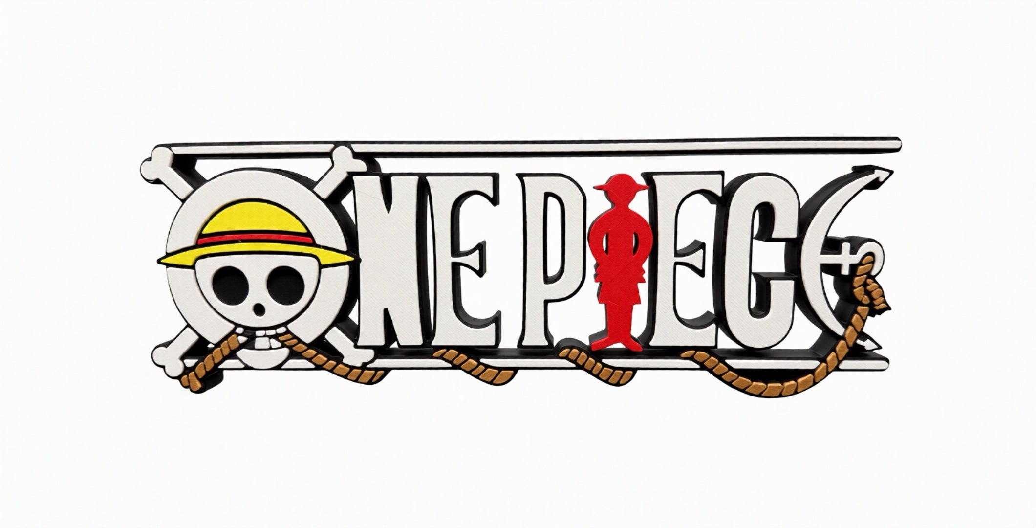 3d printed One Piece Logo for table/shelf decor (Fan Art)