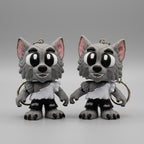 Articulated Cute Wolf Keychain (pack of 2)